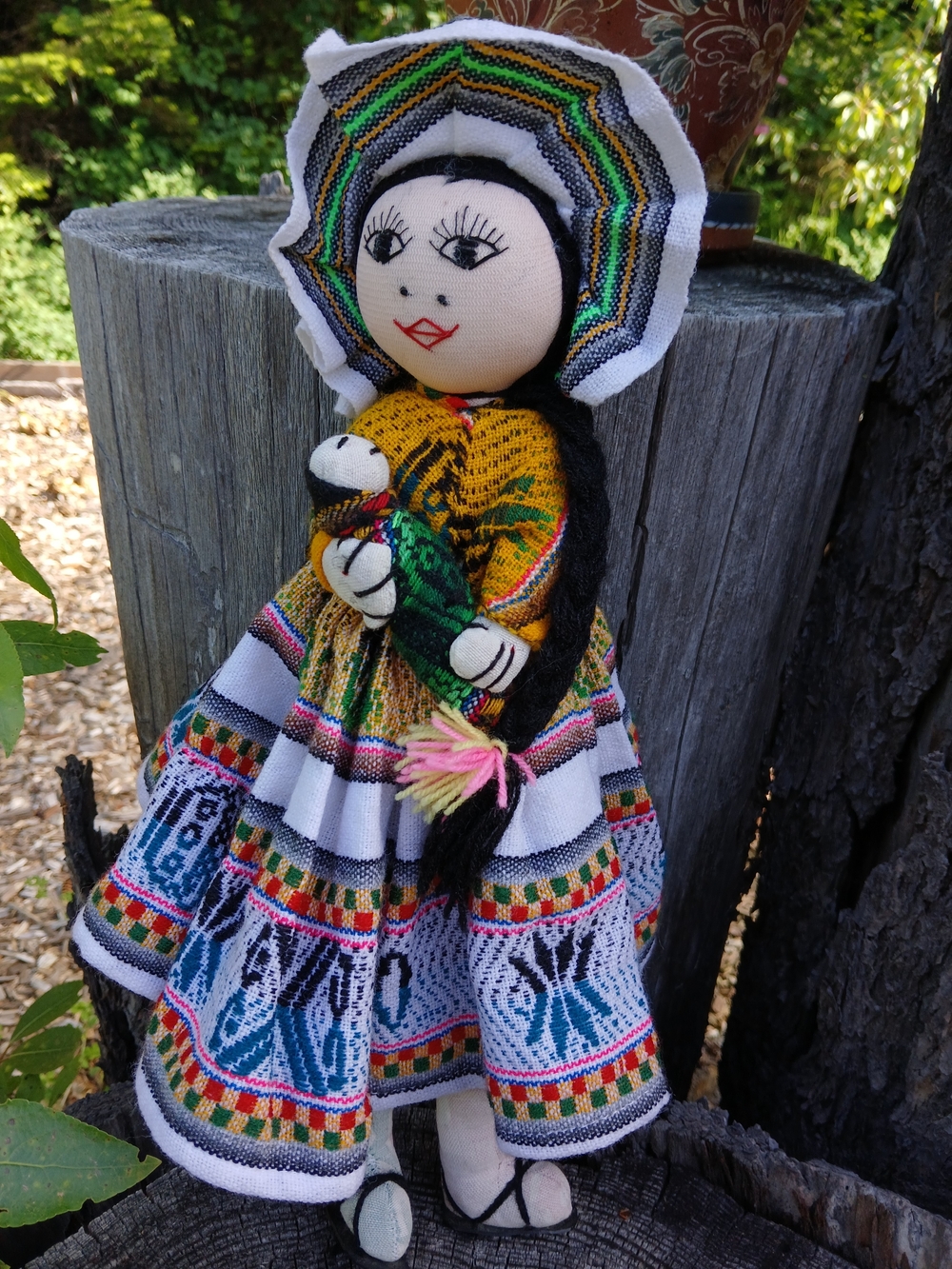 Handmade Peruvian Textile Doll in Colorful Traditional Dress